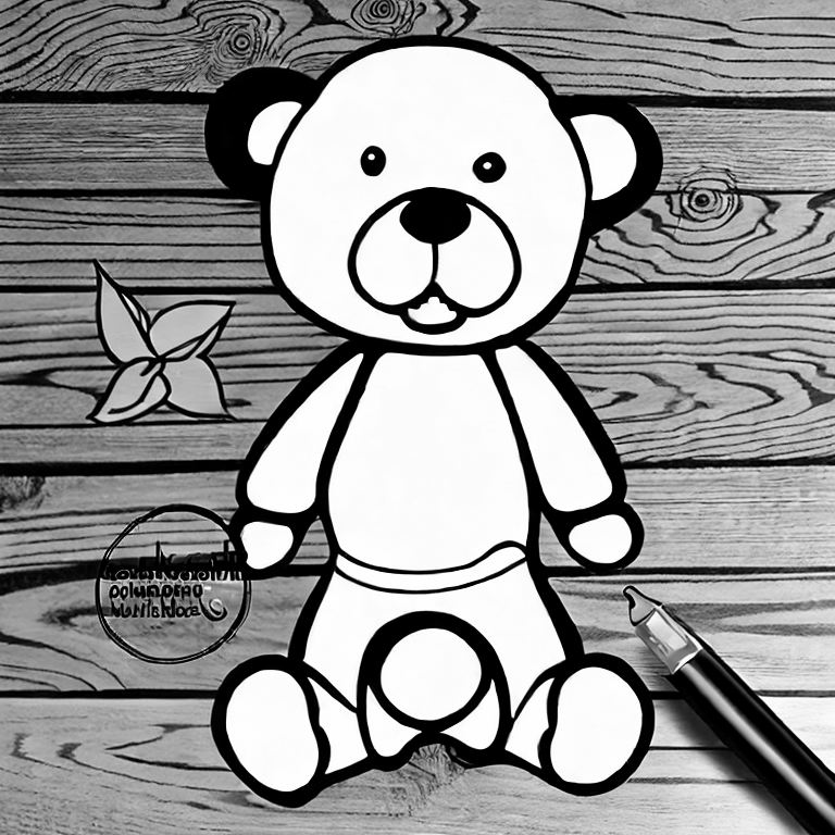 Coloring page of gambar boneka bear lucu polos