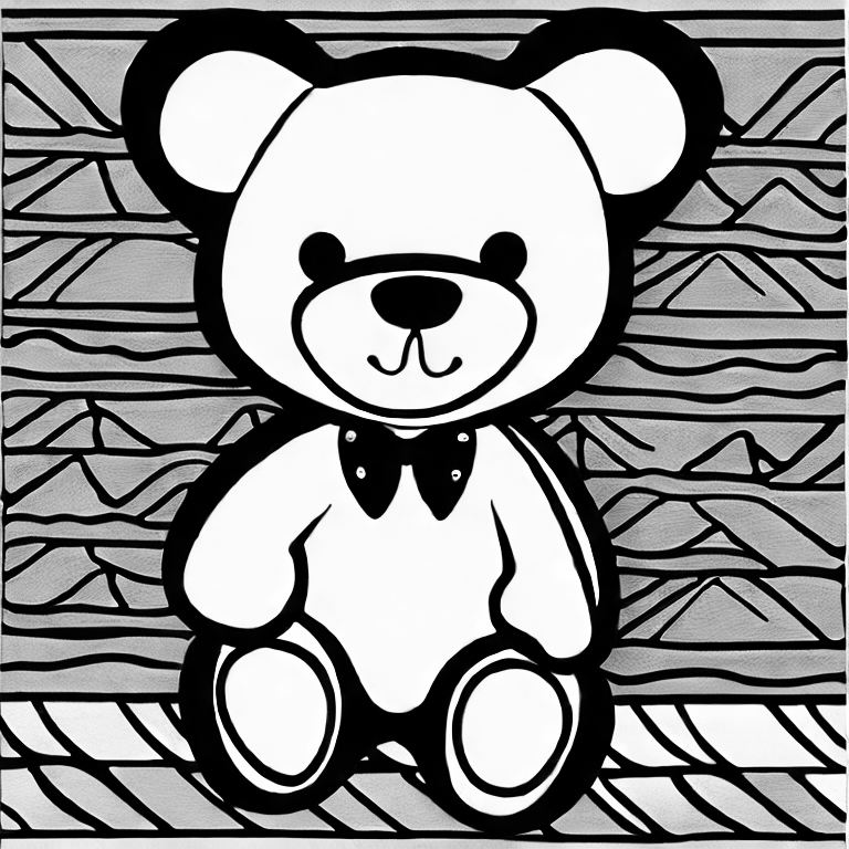 Coloring page of gambar boneka bear polos hitam putih