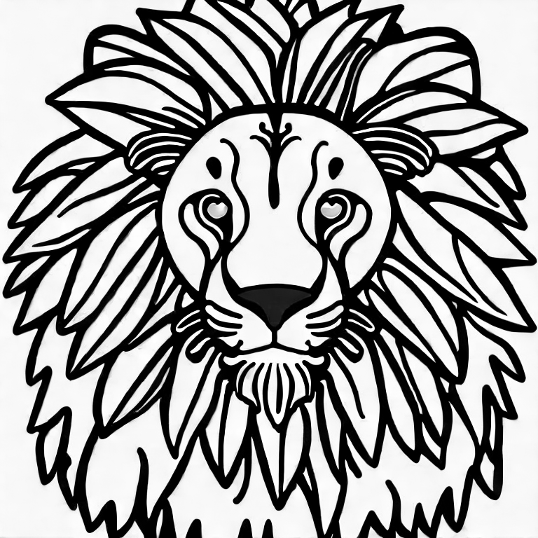 Coloring page of gambar boneka lionno background