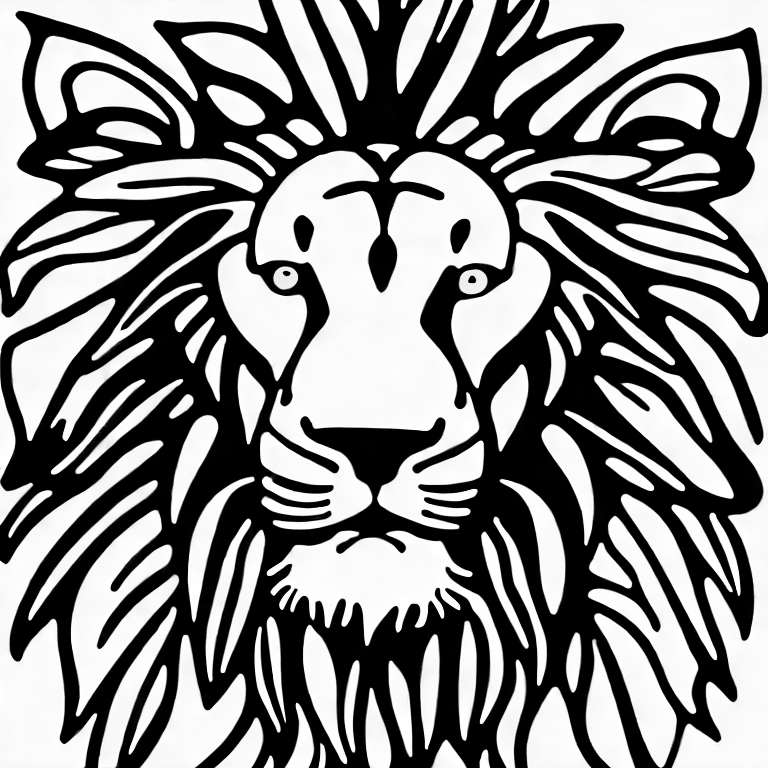 Coloring page of gambar mewarnai lion no background full body face