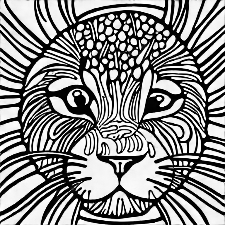 Coloring page of gambar singa lucu