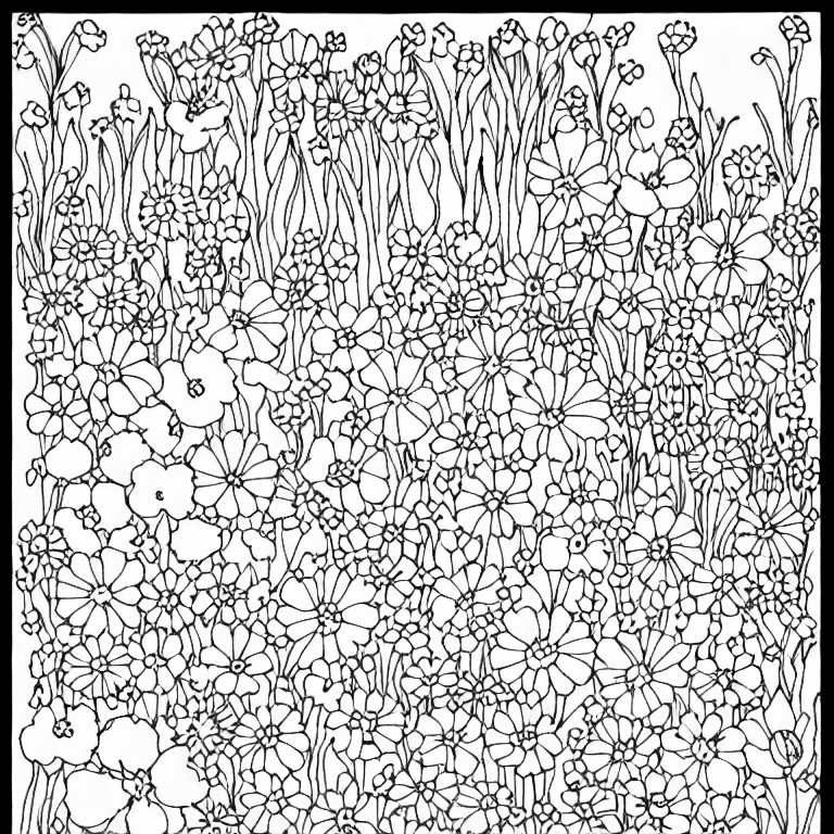 Coloring page of garden