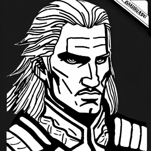 Coloring page of geralt