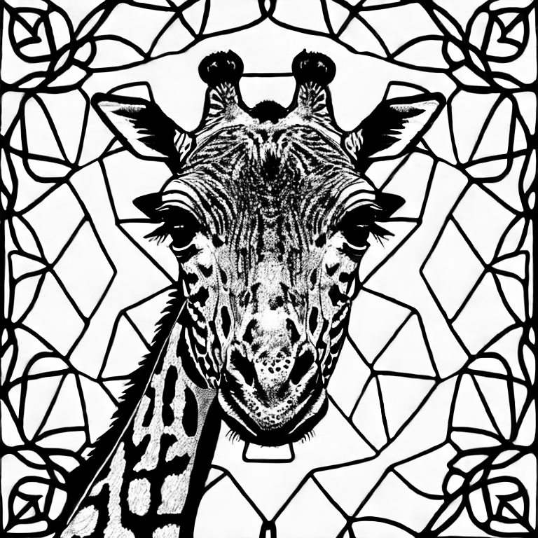 Coloring page of giraffe