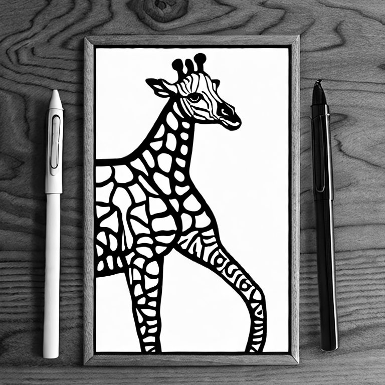 Coloring page of giraffe