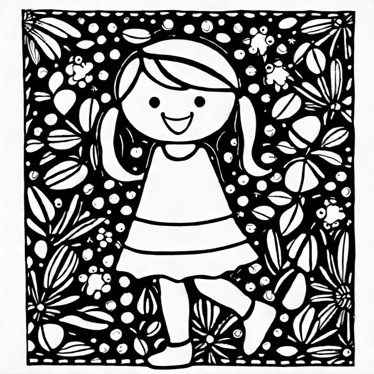 Coloring page of girl