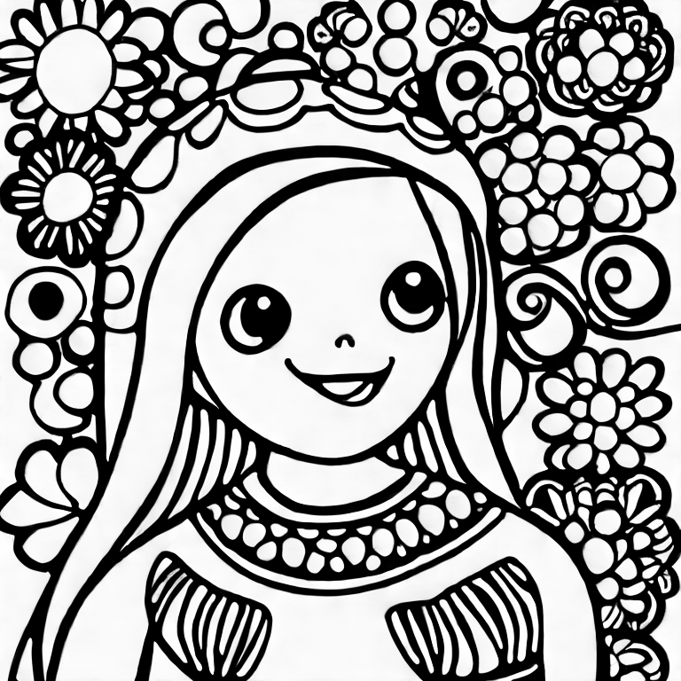 Coloring page of girl