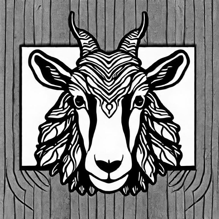 Coloring page of goat