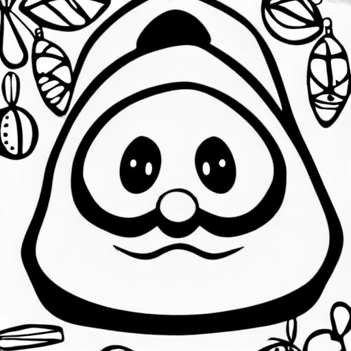 Coloring page of goomba xmas