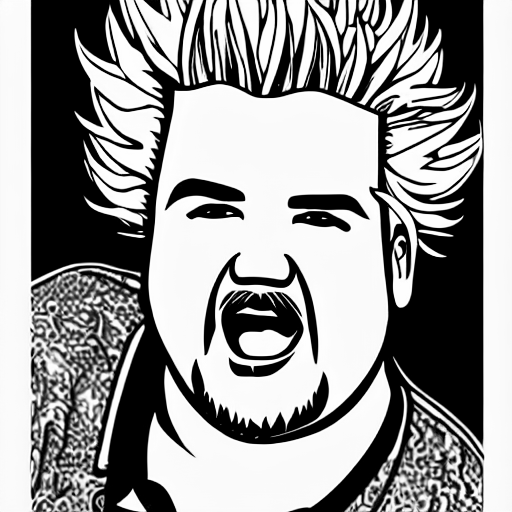 Coloring page of guy fieri