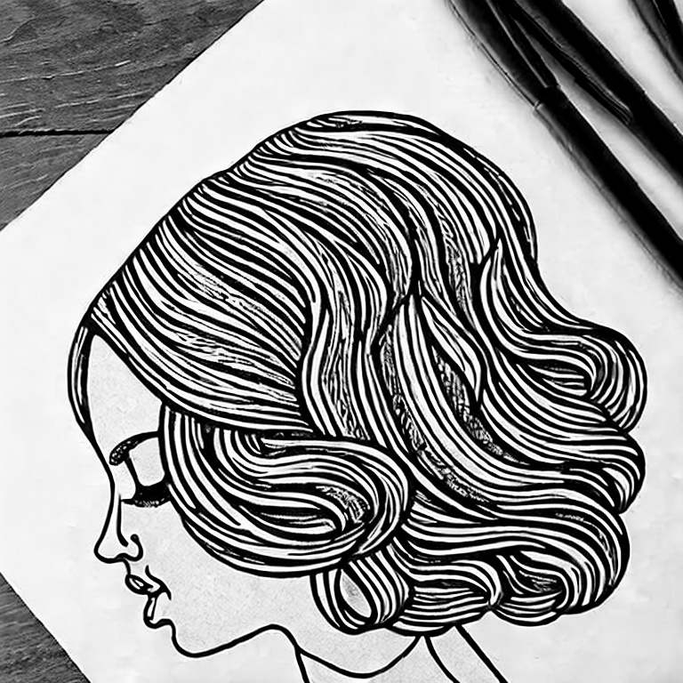 Coloring page of hair
