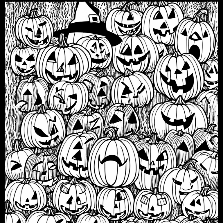 Coloring page of halloween horror