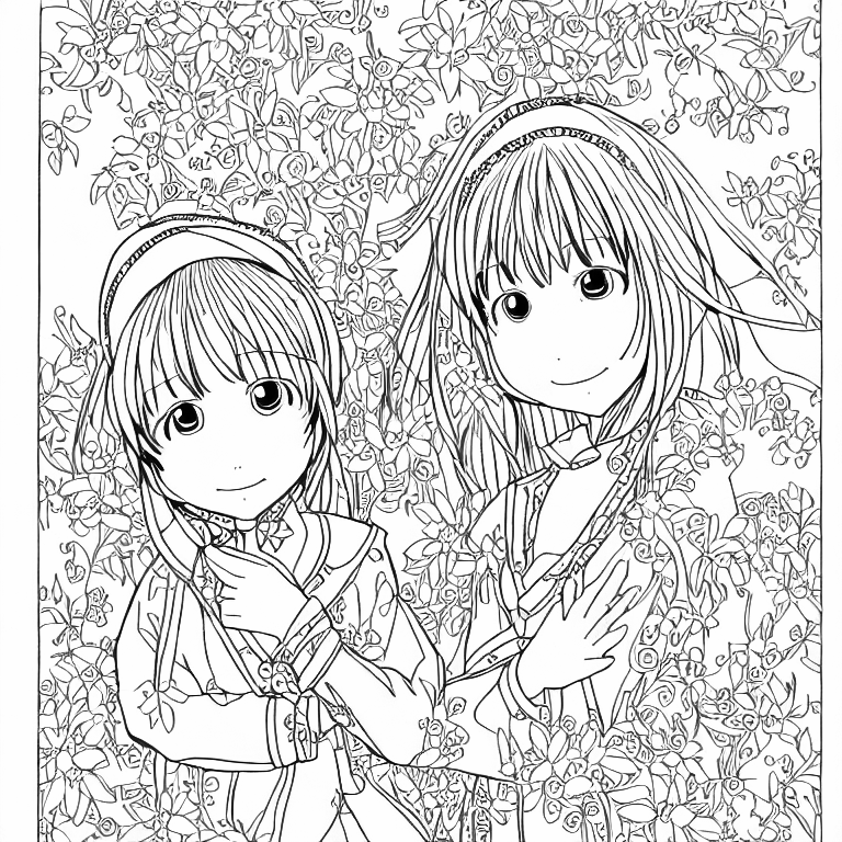 Coloring page of honoka kosaka
