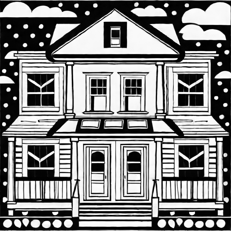 Coloring page of house