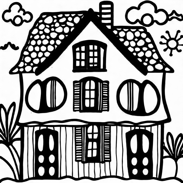 Coloring page of house
