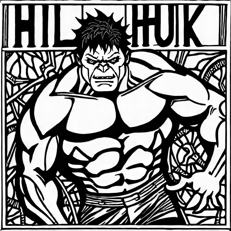 Coloring page of hulk