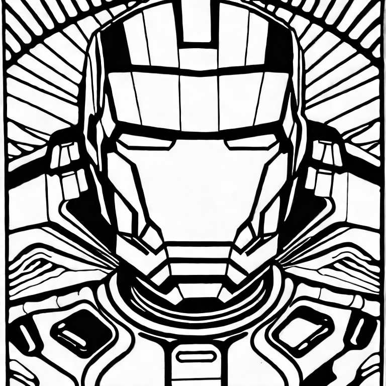 Coloring page of iron man