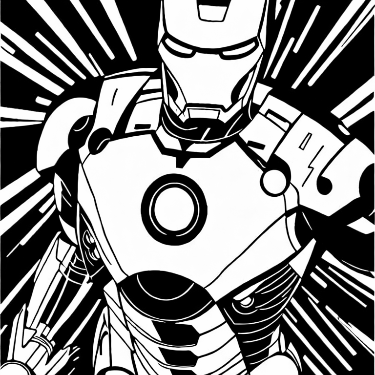 Coloring page of iron man