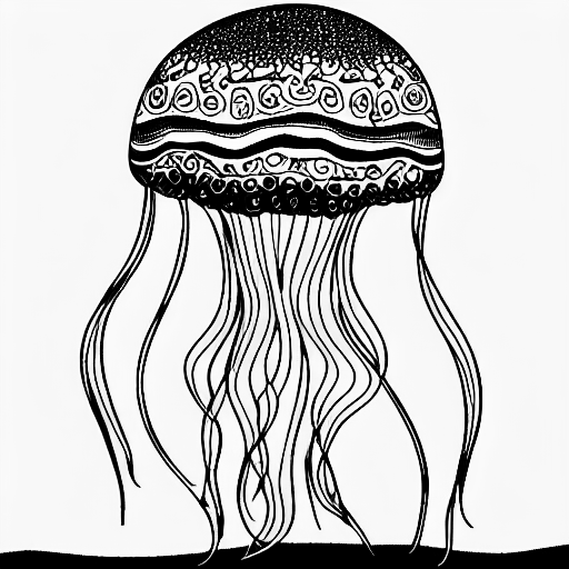 Coloring page of jellyfish