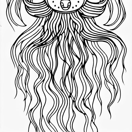 Coloring page of jellyfish spirit animal