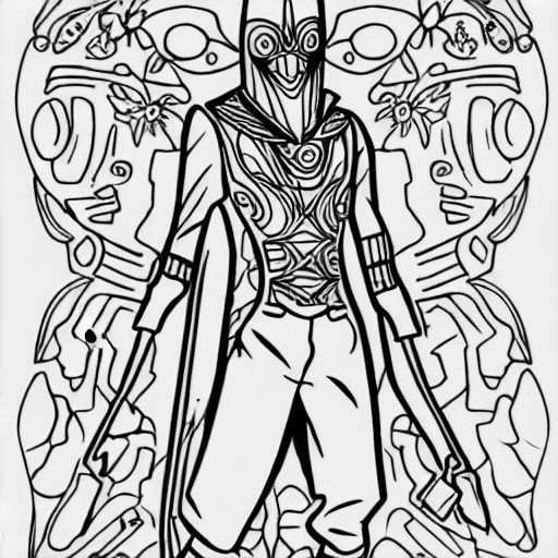 Coloring page of jhin the archeologist