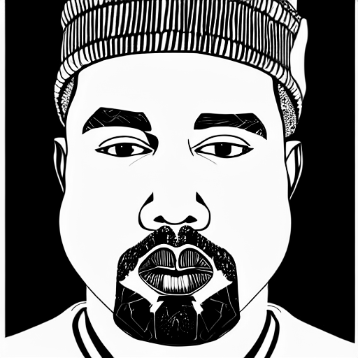 Coloring page of kanye west
