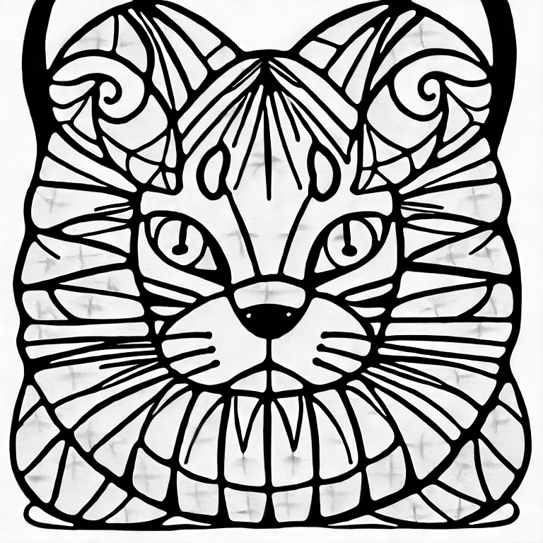 Coloring page of kitten