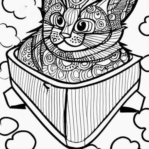 Coloring page of kuromi in a box