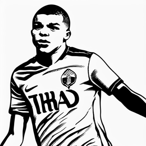 Coloring page of kylian mbappe