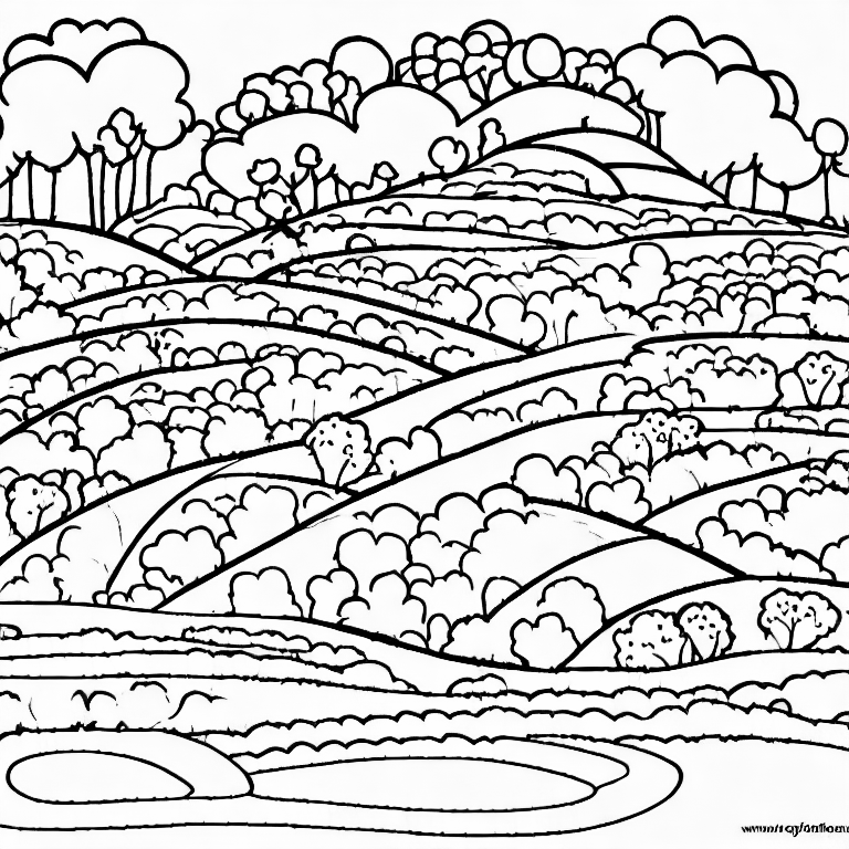 Coloring page of landscape