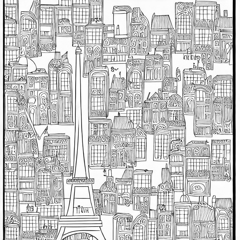 Coloring page of le m tro parisien