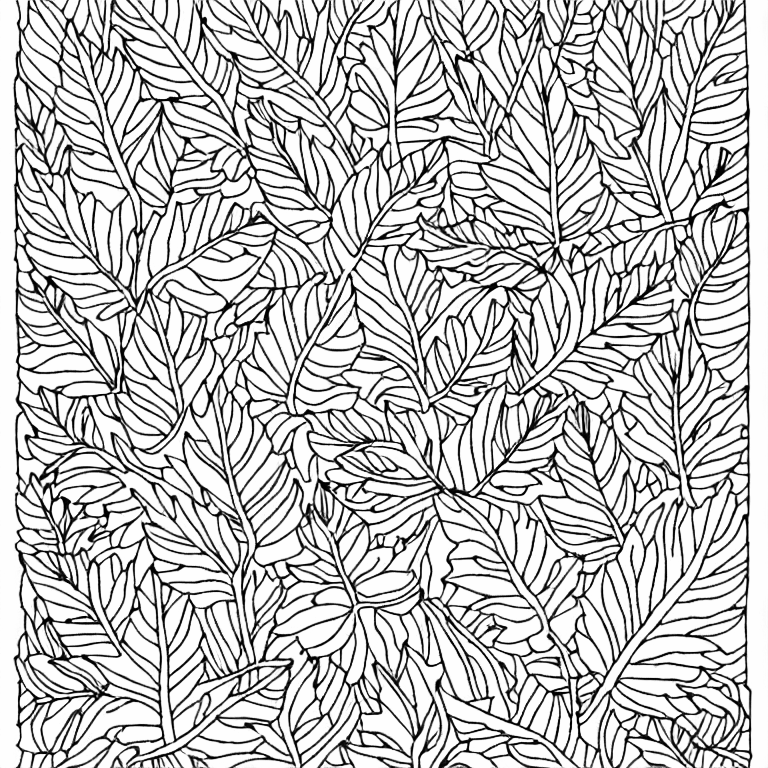 Coloring page of leafs