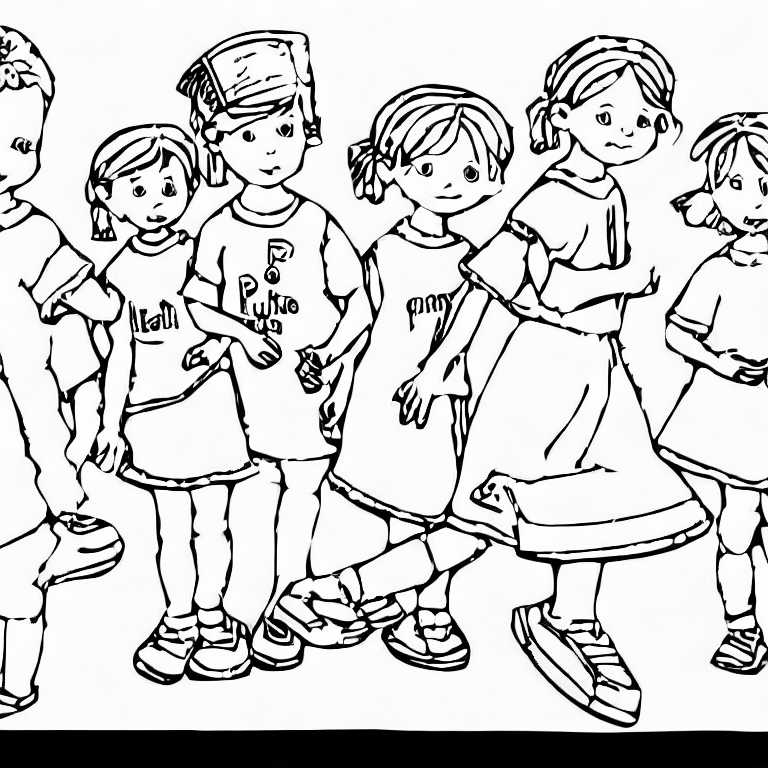 Coloring page of les enfants font la p che pied pied