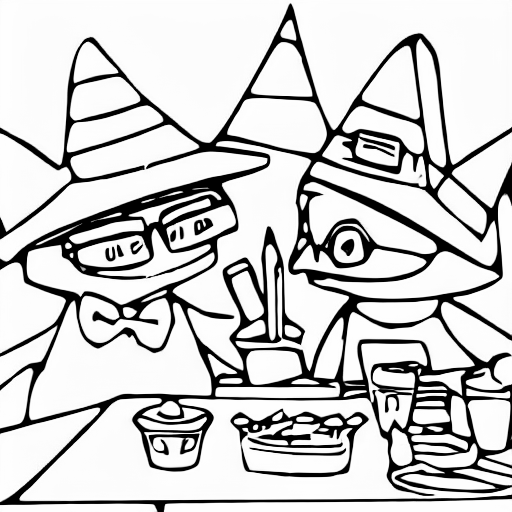 Coloring page of linux party
