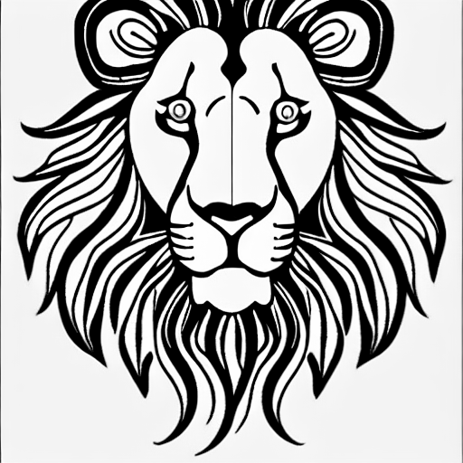 Coloring page of lion fantasy spirit animal
