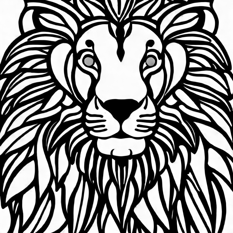 Coloring page of lion full body