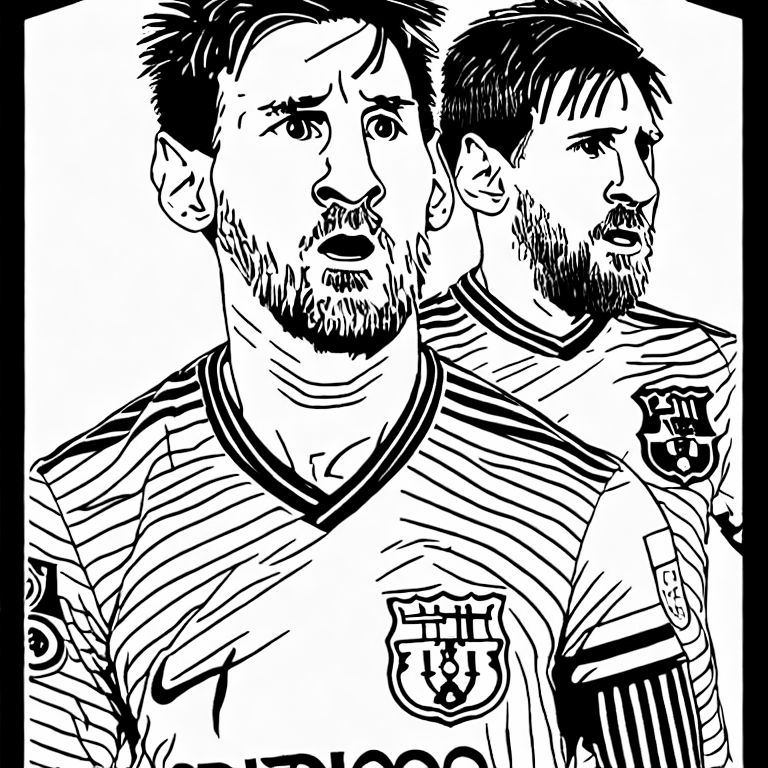 Coloring page of lionel messi