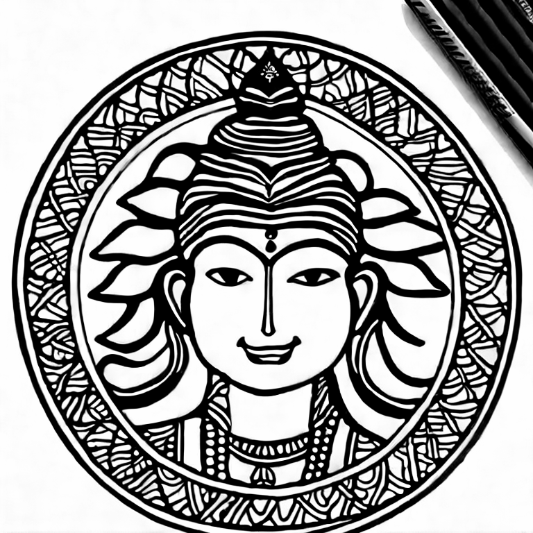 Coloring page of lord shiva