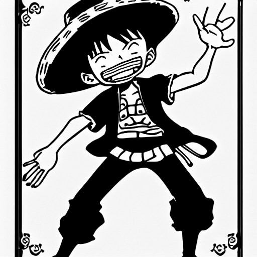 Coloring page of luffy