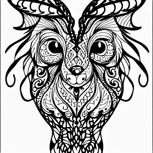 Coloring page of magical spirit animal