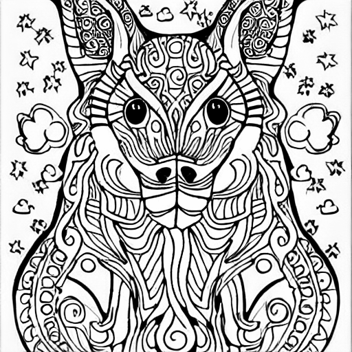 Coloring page of magical spirit animal