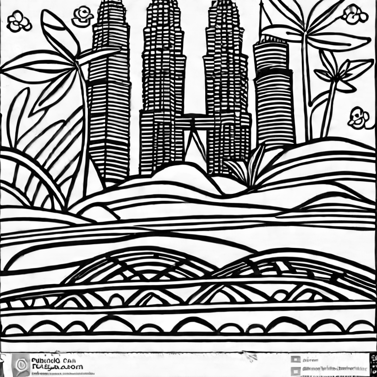 Coloring page of malaysia