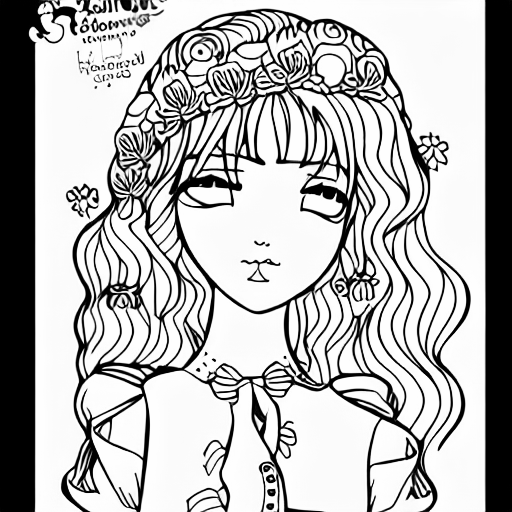 Coloring page of malbonte from heaven s secret romance club