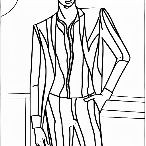 Coloring page of male supermodel