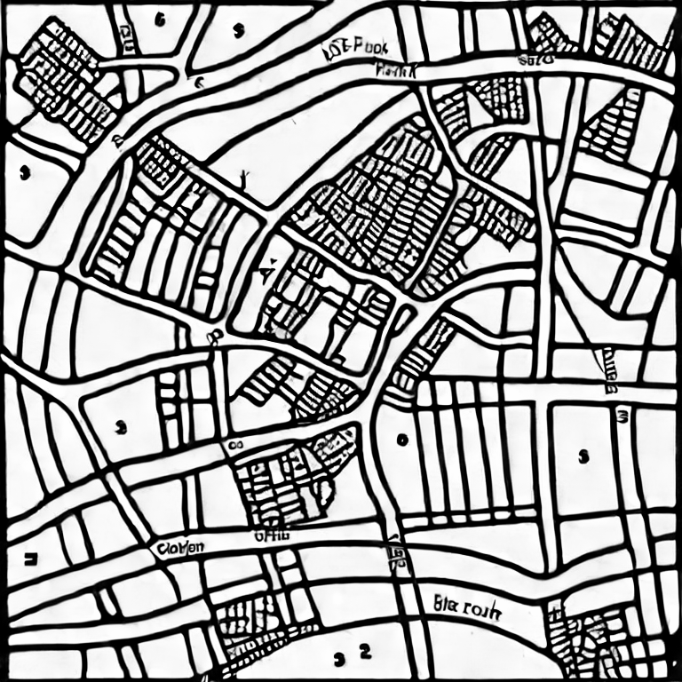 Coloring page of map