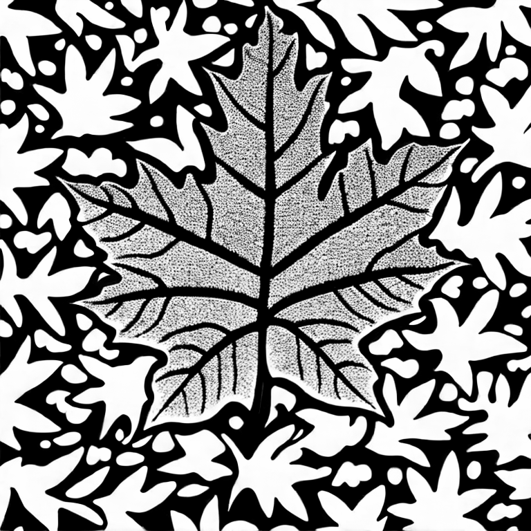 Coloring page of maple leave