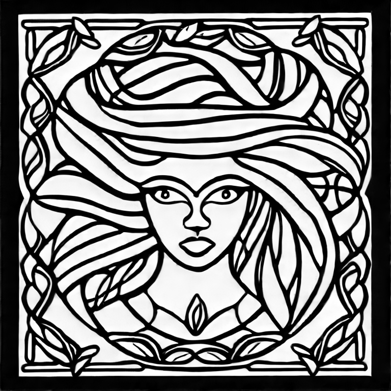 Coloring page of medusa