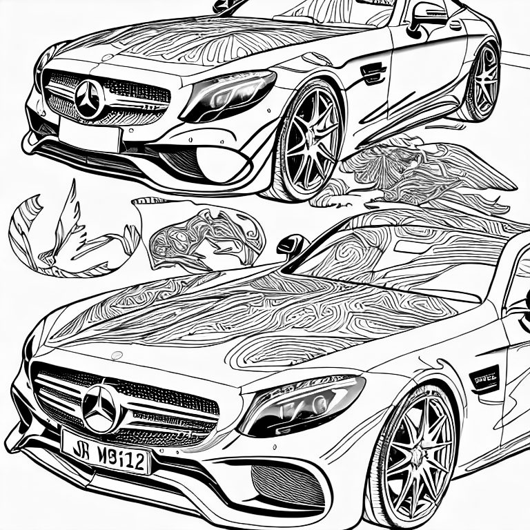 Coloring page of mercedes amg