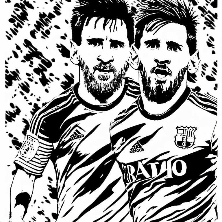 Coloring page of messi