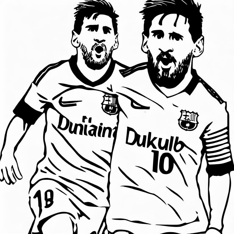 Coloring page of messi